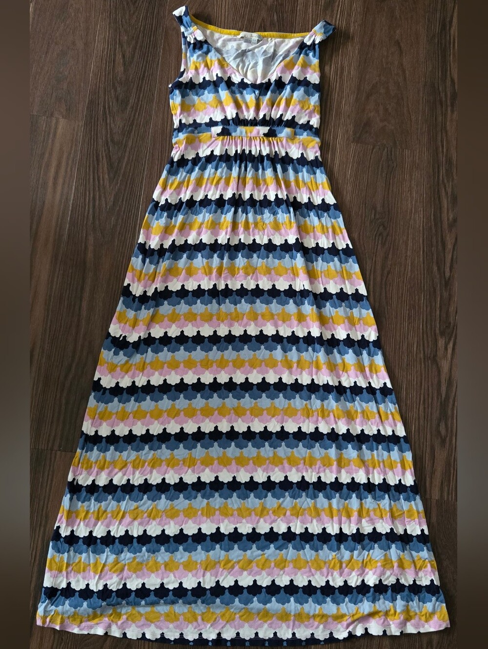 Boden Olympia Geometric Cloud Print Maxi Tank Dress Jersey Knit Multicolor 4P